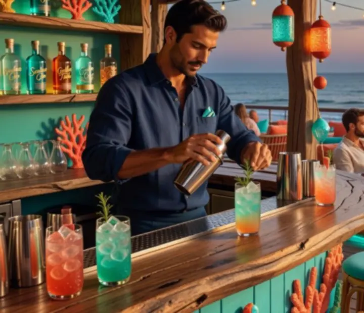 Signature kokteli i lounge zona AtelSea restorana uz more